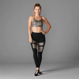 Tavi Noir High‎ Waisted Tight Leggings Ebony Gold Snake Size Small